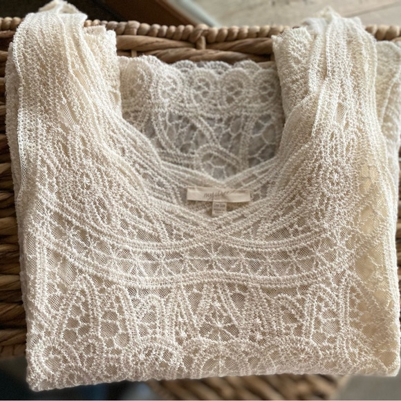 Mystree Bohemian Style Lace Cream Tank Top One Size - Picture 2 of 11